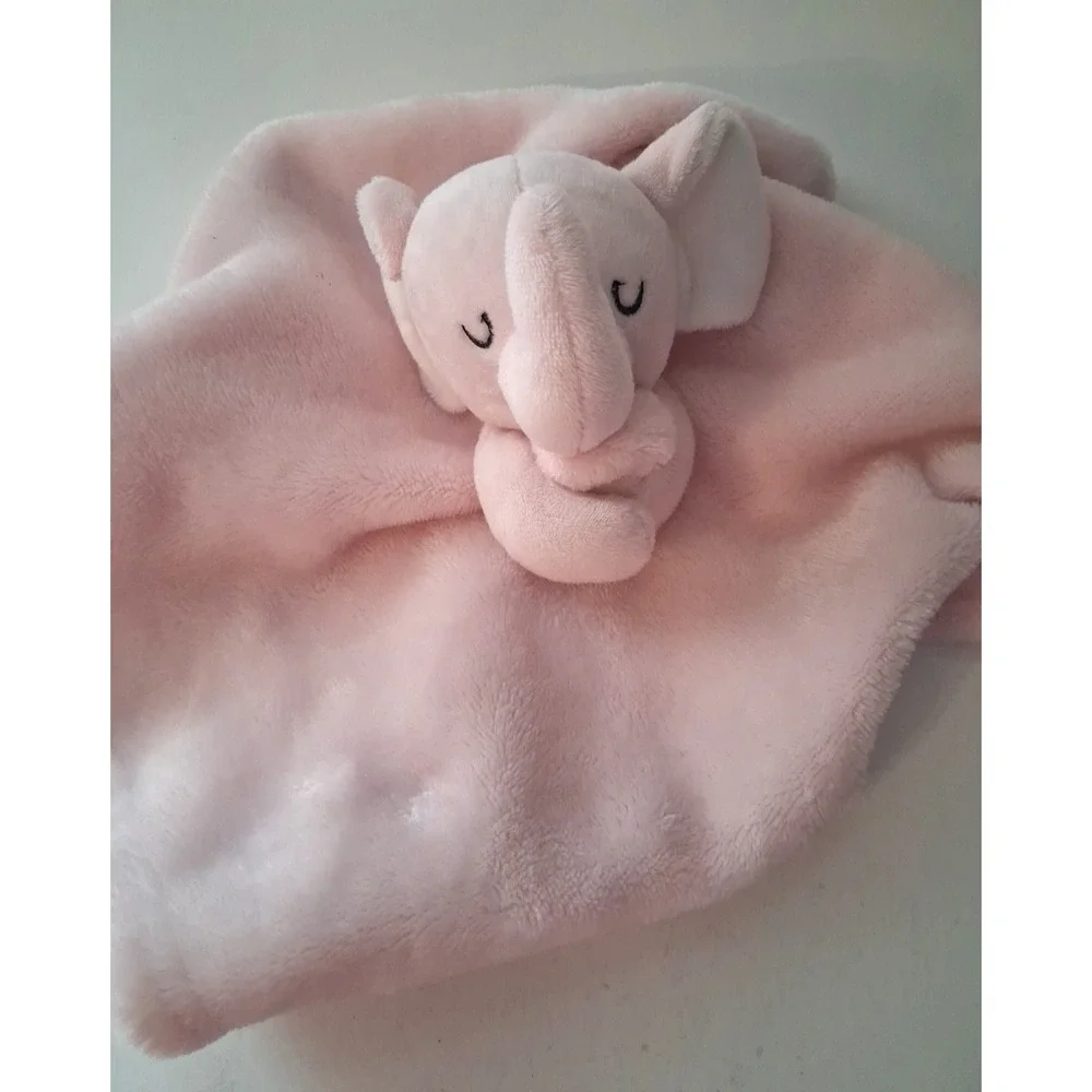 TAHARI Pink Elephant Plush Lovey Soft Baby Security Blanket 12